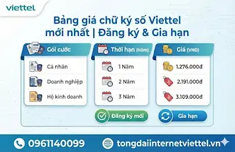 Bảng Giá Chữ Ký Số Viettel 2026 Mới Nhất | Đăng Ký & Gia Hạn Nhanh