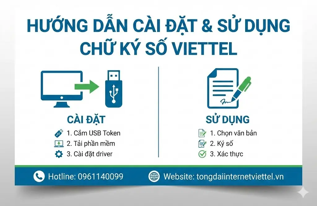 hướng dẫn cái đặt, sử dụng chữ ký số viettel