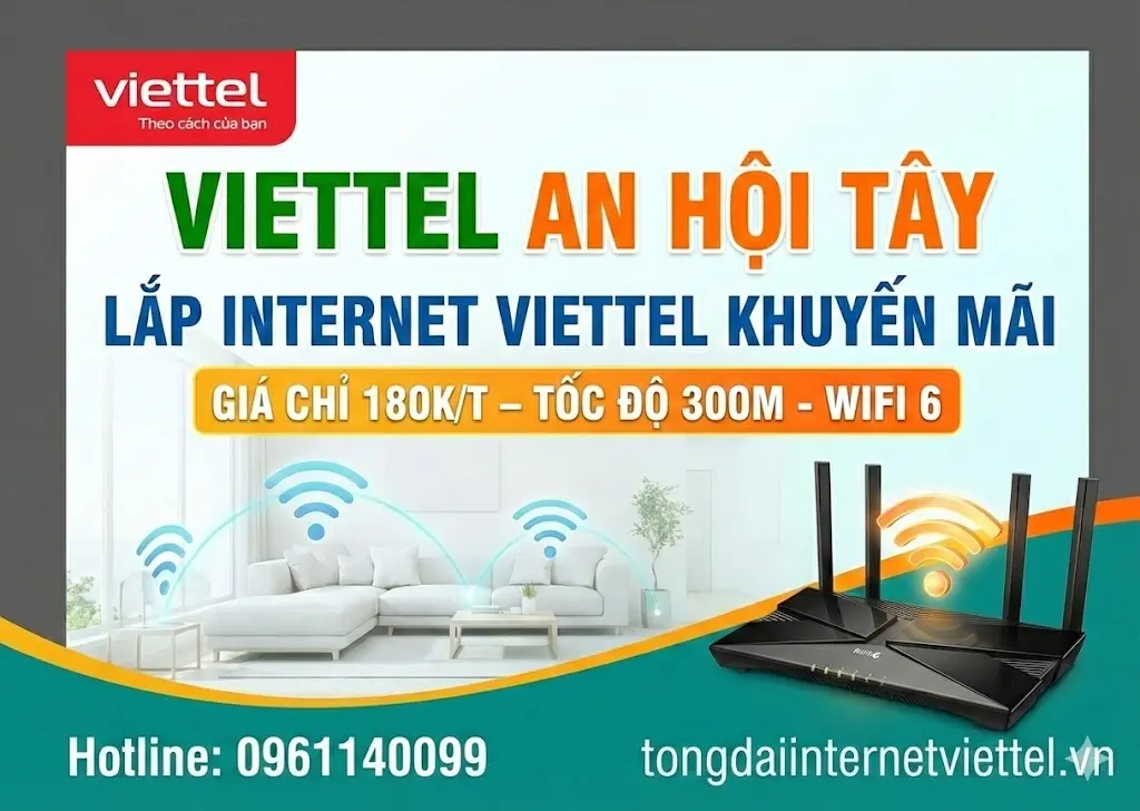 Lắp internet Viettel An Hội T&acirc;y G&ograve; Vấp