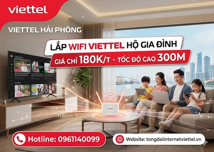 lắp internet viettel hải ph&ograve;ng