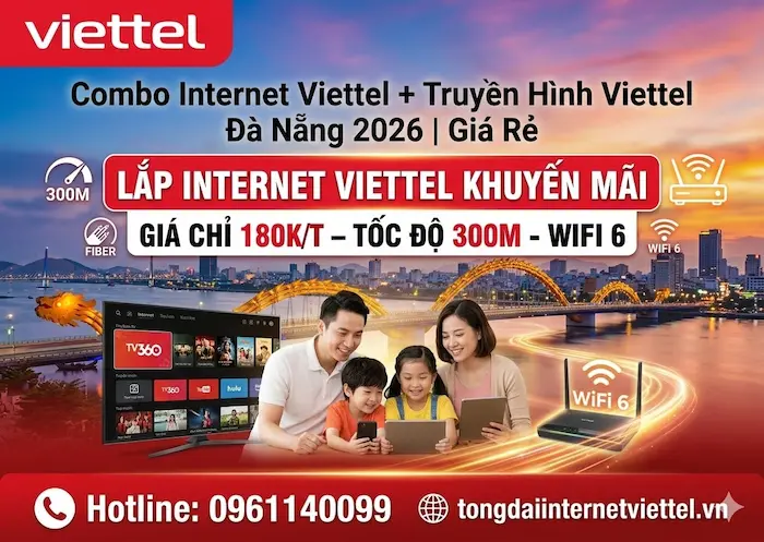 lắp combo internet truyền h&igrave;nh viettel đ&agrave; nẵng