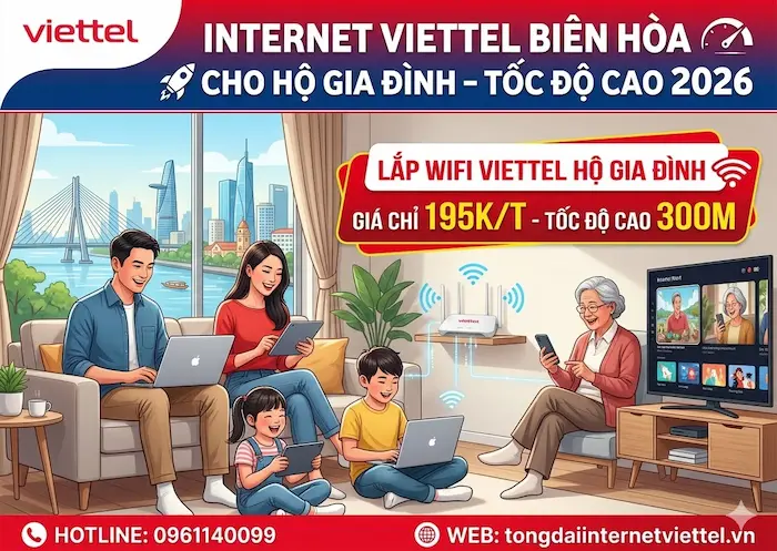 lắp internet viettel bi&ecirc;n h&ograve;a cho gia đ&igrave;nh