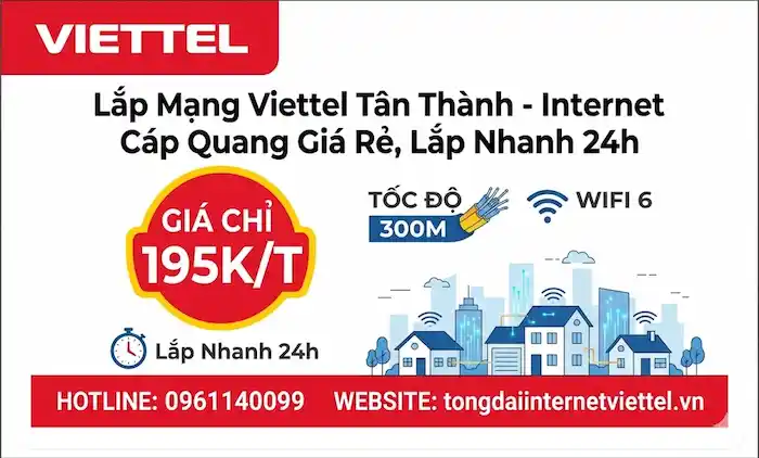 Bảng Gi&aacute; Cước Lắp Đặt C&aacute;p Quang Viettel Tại T&acirc;n Th&agrave;nh Mới Nhất